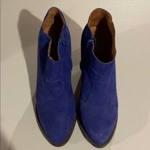 Jeffrey Campbell blue suede booties